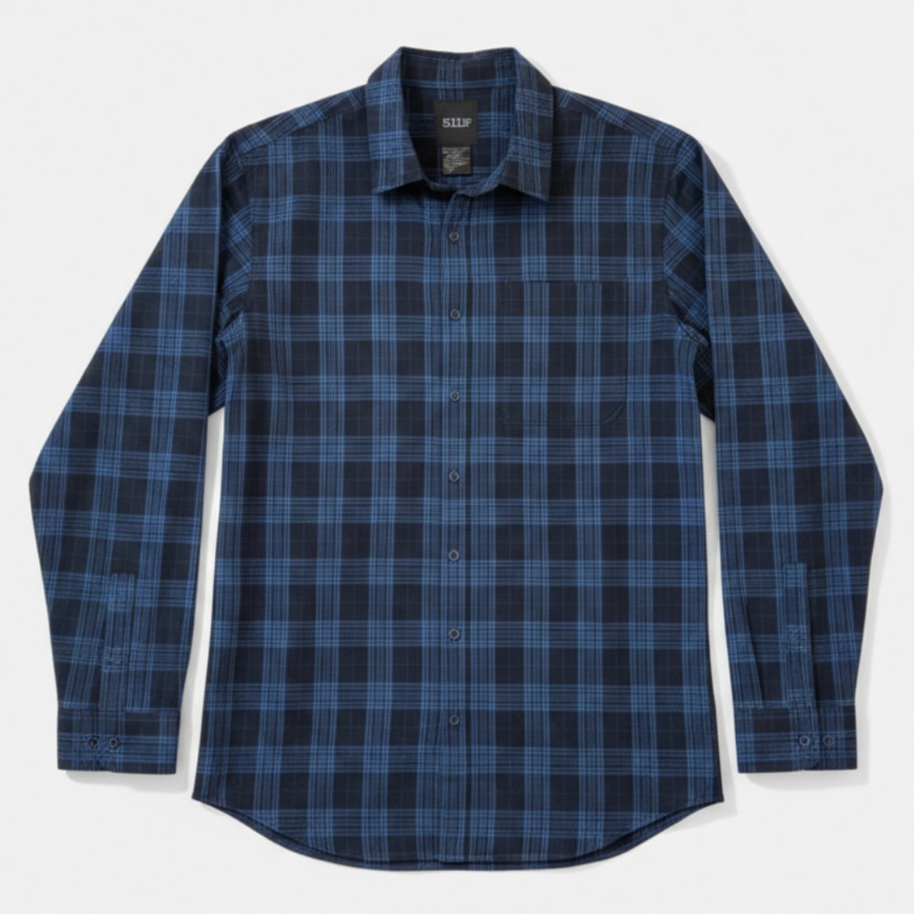 5.11 Tactical Men’s Igor Plaid Button-Down Shirt XL Blue Black Long Sleeve Snap